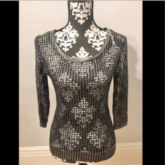 Say What black Silver brushed sweater size Large. And extremely soft black sweat - Picture 2 of 5